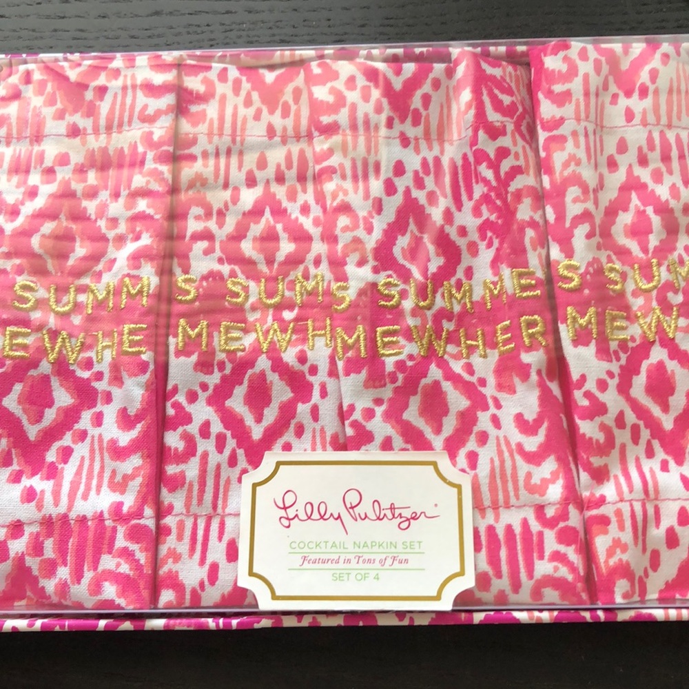 Lilly Pulitzer Cocktail Napkins NIB 4 Summer